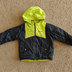 Columbia Kids' Raincoat in Neon Yellow and Black
